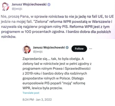 janeknocny - @Davvs: Wojciechowski komisarz UE od rolnictwa jest obecnie największym ...