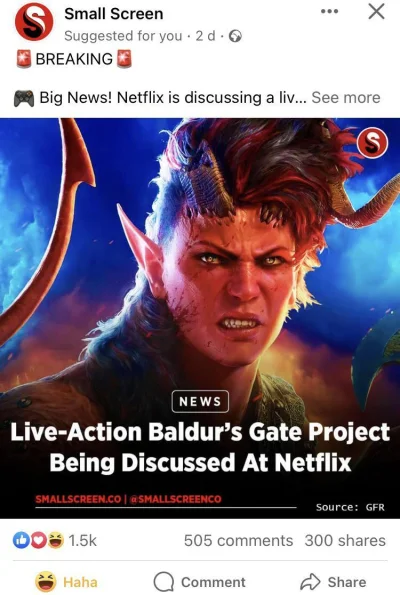 Apaturia - ( ಠ_ಠ)

Live-Action Baldur’s Gate Project Being Discussed At Netflix

#bal...