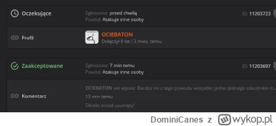 DominiCanes - @OCIEBATON: Mam nadzieje, ze to dzieki mnie. Jad wylewa sie z Ciebie he...