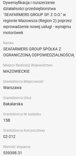 a.....k - @andrzej_sk: Nazwa pełna SEAFARMERS GROUP SPÓŁKA Z OGRANICZONĄ ODPOWIEDZIAL...