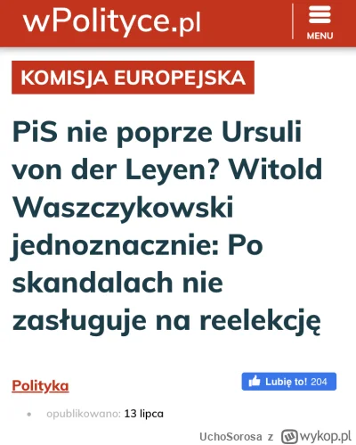 UchoSorosa - >Wszyscy się cieszą

@Kempes: Uwielbiam czytac wpolityce.pl