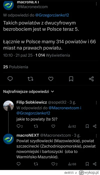del855 - "Bo w powiatach NIE MA pracy, wiec wszyscy jeździmy do top5" (bezrobocie pon...