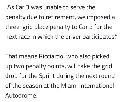 mystery_26 - Kara dla Ricciardo jednak w sprincie w Miami. RB może sobie przetestować...