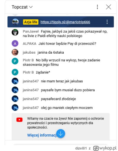 dizel81 - @lskx: właśnie na live Mańka napuszczają go na ciebie.