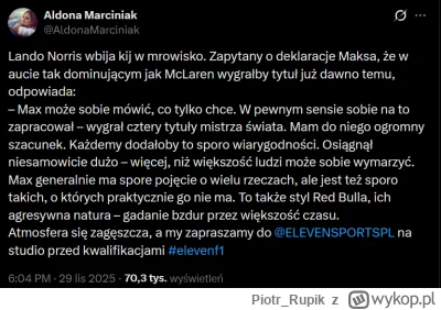 Piotr_Rupik - W końcu jakaś fajna wypowiedź Norrisa 
#f1