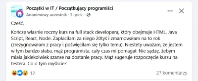 Kopyto96 - 20k na bootcamp, żeby zostać programistą w rok, jeszcze od razu na fullsta...