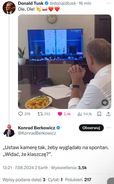 Gours - Oj, ale dzisiaj to Berkowicz się nie spisał z komentarzem pod postem Tuska. D...