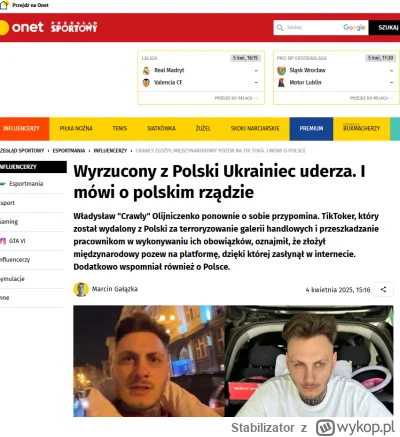 Stabilizator - Ten dalej płacze

https://przegladsportowy.onet.pl/esportmania/influen...