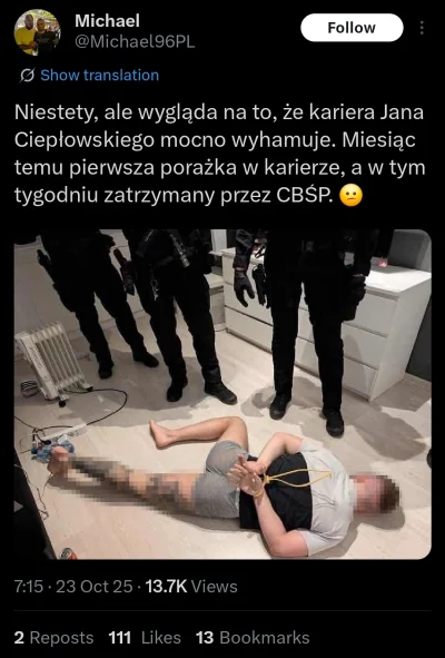 Wilczynski - #famemma no tak. Kolejny wielki sportowiec aresztowany. Ale to freak są ...