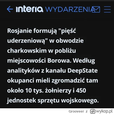 Grooveer - Rosja planuje mocniejszy nacisk w obwodzie charkowskim. Pewnie chcą by Ukr...