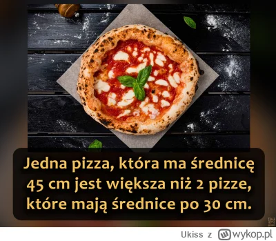 Ukiss - Nie dla wszystkich jest to intuicyjne, ale powierzchnia jednej pizzy o średni...