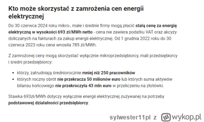 sylwester11pl - @Banita77: Taryfy energii dla małych firm nie są już objęte mrożeniem...