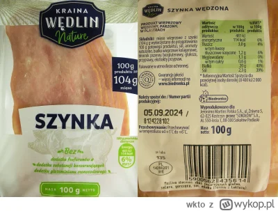 wkto - #listaproduktow
#szynkaparzona wędzona, 100g ze 104g, plastry Kraina Wędlin Na...