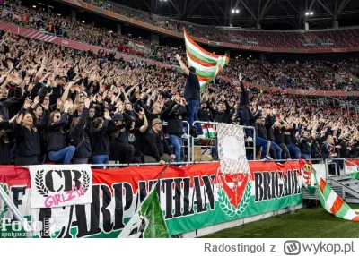 Radostingol - Na środku flaga 'wielkich węgier' jakby jakakolwiek, ekipa kibicowska  ...