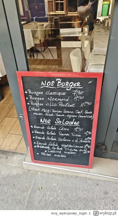 mojwykopowylogin - Ceny burgerów z praktycznie centrum Paryża. To nie jest wyjątek.

...