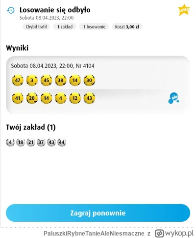 PaluszkiRybneTanieAleNiesmaczne - Myślałem, że karta wadowicka zadziała.

#lotto