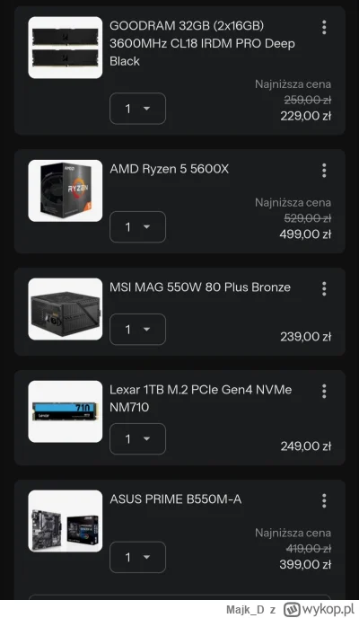 Majk_D - @kidi1, @kozabonzo
Idąc za waszymi radami wymieniłem procesor, RAM oraz płyt...