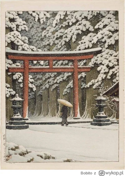Bobito - #obrazy #sztuka #malarstwo #art

Śnieg przy wejściu do świątyni, Hakone Gong...