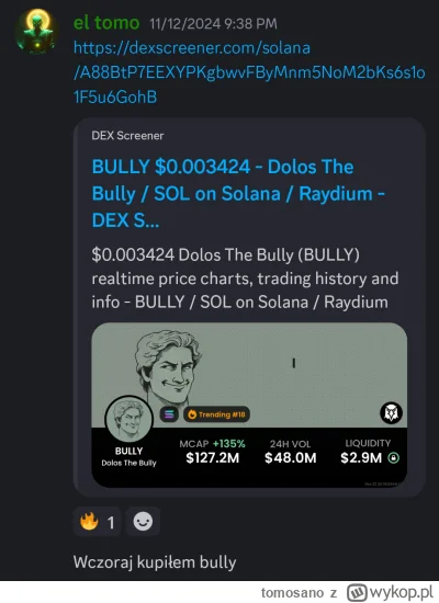 tomosano - x50 od sygnału na naszym #discord ( ͡º ͜ʖ͡º)

Dzisiaj ponad 130mln mcap
A ...