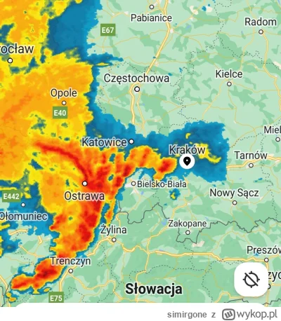 simirgone - #krakow #burza  nie wygląda to dobrze dla Krakowa