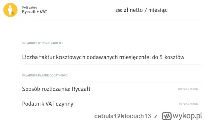 cebula12klocuch13 - Jak chcesz stówkę taniej to pw, dla ryczałtu 250 netto do 5 FV mo...