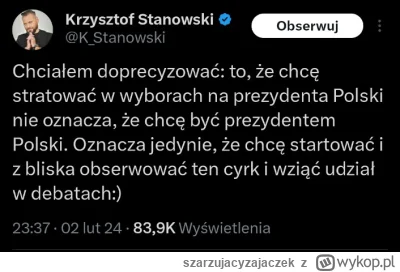 szarzujacyzajaczek - "oznacza to tylko, że chcę być takim Jakubiakiem PZPR-owcem husa...