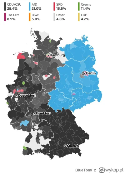 BlueTony - Widać zabory.

#wybory #niemcy #4konserwy #polska #bekazpodludzi #polityka