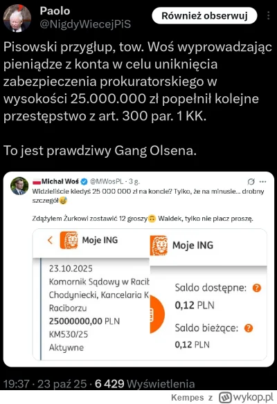 Kempes - #polityka #pis #bekazpisu #bekazlewactwa #prawo #heheszki 

Woś teraz: O boż...