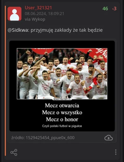 User_321321 - @MrJohnny: jeszcze jeden meczyk i przepowiednia się wypełni :)