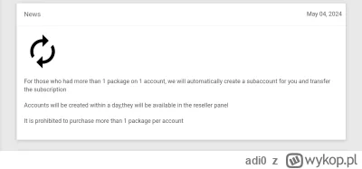 adi0 - Zmienili info na głównej