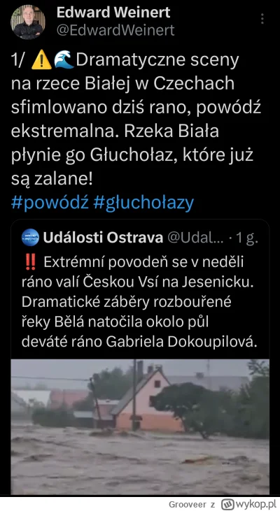 G.....r - Płynie masowo woda z Czech w kierunku Polski
#powodz
