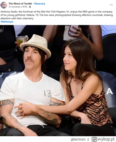 gharman - Na facebooku burza, bo Anthony Kiedis (61 lat, Red Hot Chilli Peppers) poka...