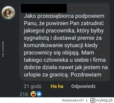 Rainmaker97 - Sygnalista kiedyś - osoba zgłaszająca nieprawidłowości w zakładzie prac...