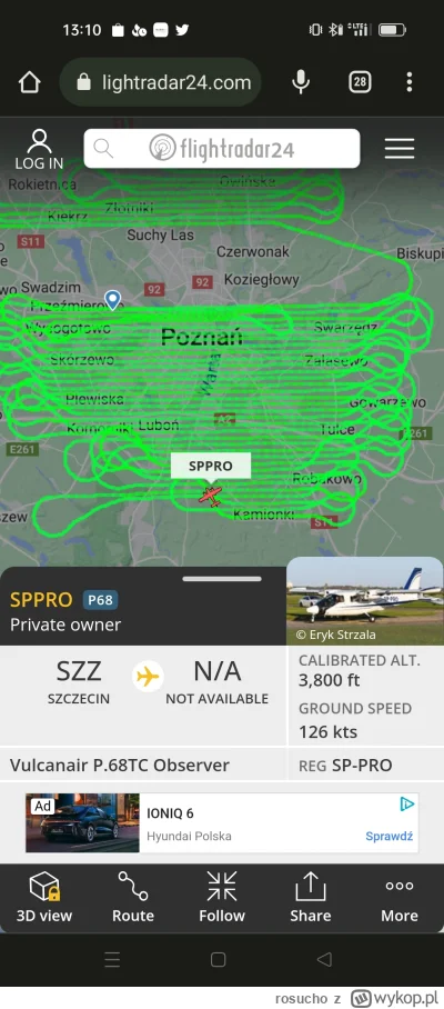 rosucho - #flightradar 
#poznan
#samoloty 
co tu się odjaniepawla?
