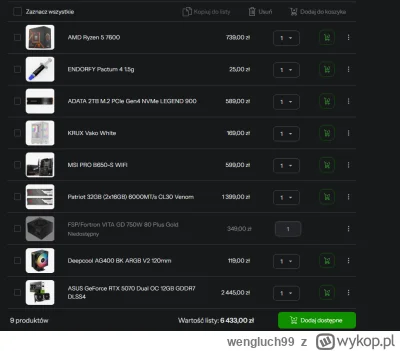 wengluch99 - Ja p------e, ale RAM podrozal. Oceni ktoś ten zestaw, co do zmiany? Możn...