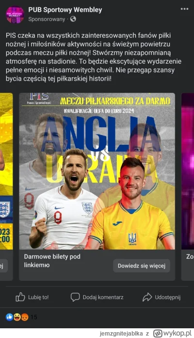 jemzgnitejablka - Nie jest ktoś może chętny na DARMOWY BILET na mecz Ukraina - Anglia...