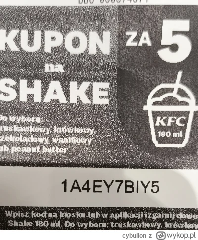 cybulion - #rozdajo  kodzik na tańszego szejka #kfc 
Bierta