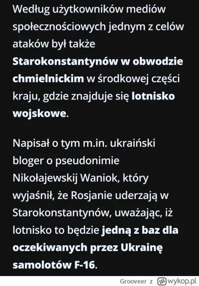 Grooveer - Atak Rosji na ukraińskie lotnisko gdzie mają stacjonować samoloty bojowe F...