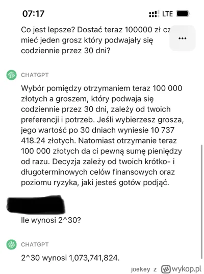 joekey - @Ka4az: Xddddddddd
Chłopie weź….
2^30 to 31 groszy 
Jaaaaa prdle co tu za um...