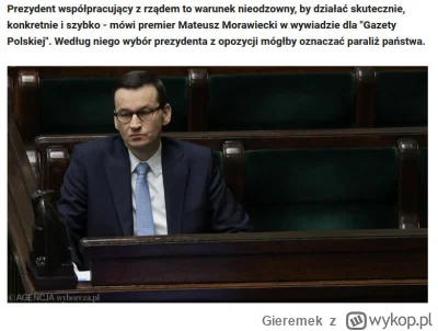 Gieremek - Mając na uwadze, że teraz PiS oraz Konfederacja jęczą, że Prezydent musi s...