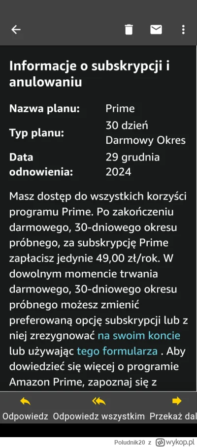 Poludnik20 - Po jakimś czasie Amazon ponownie daje Prime za darmo. Warto sprawdzić wr...