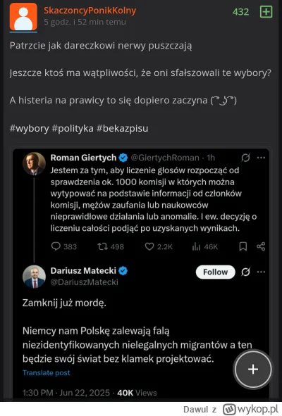 Dawul - Wykopki prawie jak jeden mąż określiły że Maciak jest ruskim agentem (swoją d...