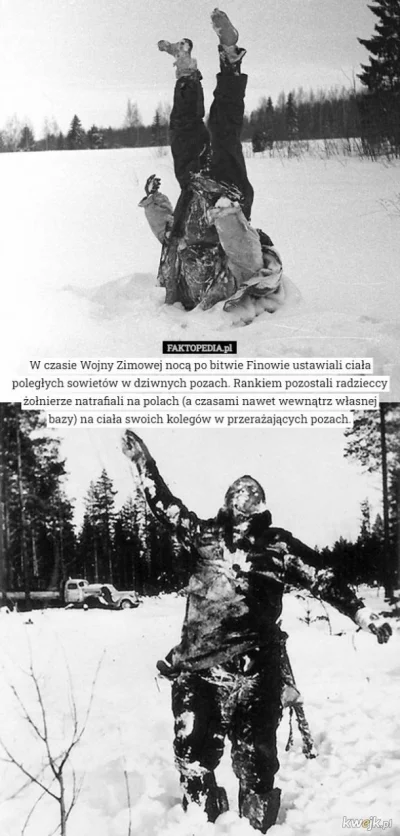 gieroj777 - podczas 2wś śnieg do ruskich już mówił po fińsku i zamarzniętych kacapów ...