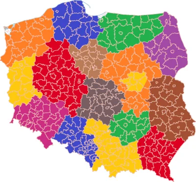 Mateo1305 - Zrobiona przeze mnie mapa przedstawia jak wyglądałaby Polska gdyby nazwy ...