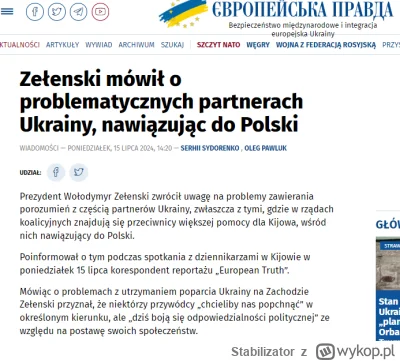 Stabilizator - Aj znowu ci problematyczni Polacy  ........

#ukraina #wojna #rosja #p...