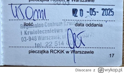 Disocare - 149 500 - 450 = 149 050
Data donacji - 20.05.2025
Rodzaj donacji - krew pe...
