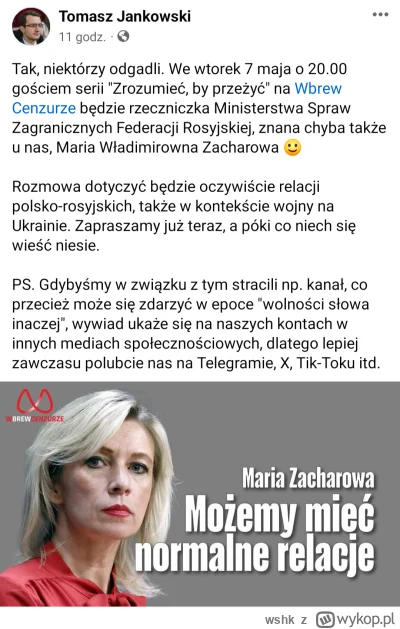 wshk - Wierchuszka z niebylej partii Zmiana, redaktorzy z tzw myśli  polskiej  teraz ...
