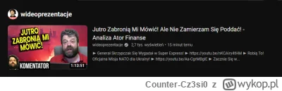 Counter-Cz3si0 - Cisza wyborcza to dosłownie komunizm i prześladowanie niezależnych "...