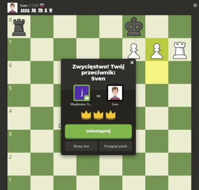 Mantusabra - @DFWAFDS: Ja se z botem bez cofania wygrałem 1100elo  https://www.chess....