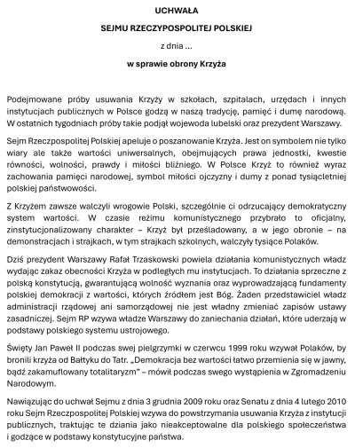 Imperator_Wladek - Poselski projekt uchwały w sprawie obrony Krzyża
https://www.sejm....
